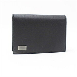Dunhill Bi-fold Business Card Holder, Black Leather, Men's